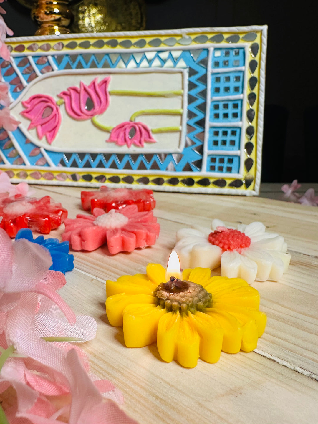 Flowery candle
