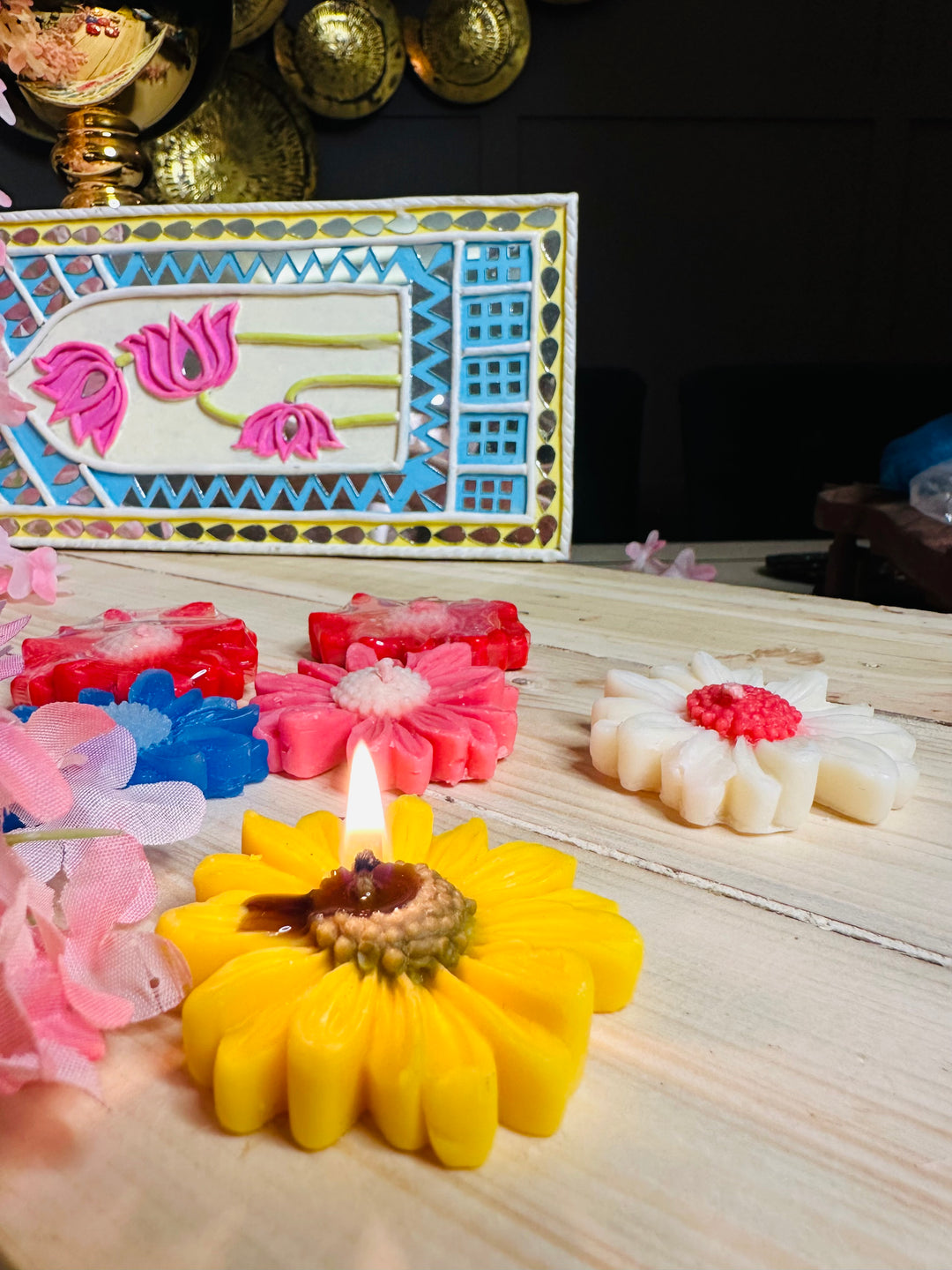 Flowery candle